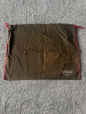 Coach Dust Bag in Brown with Red Trim